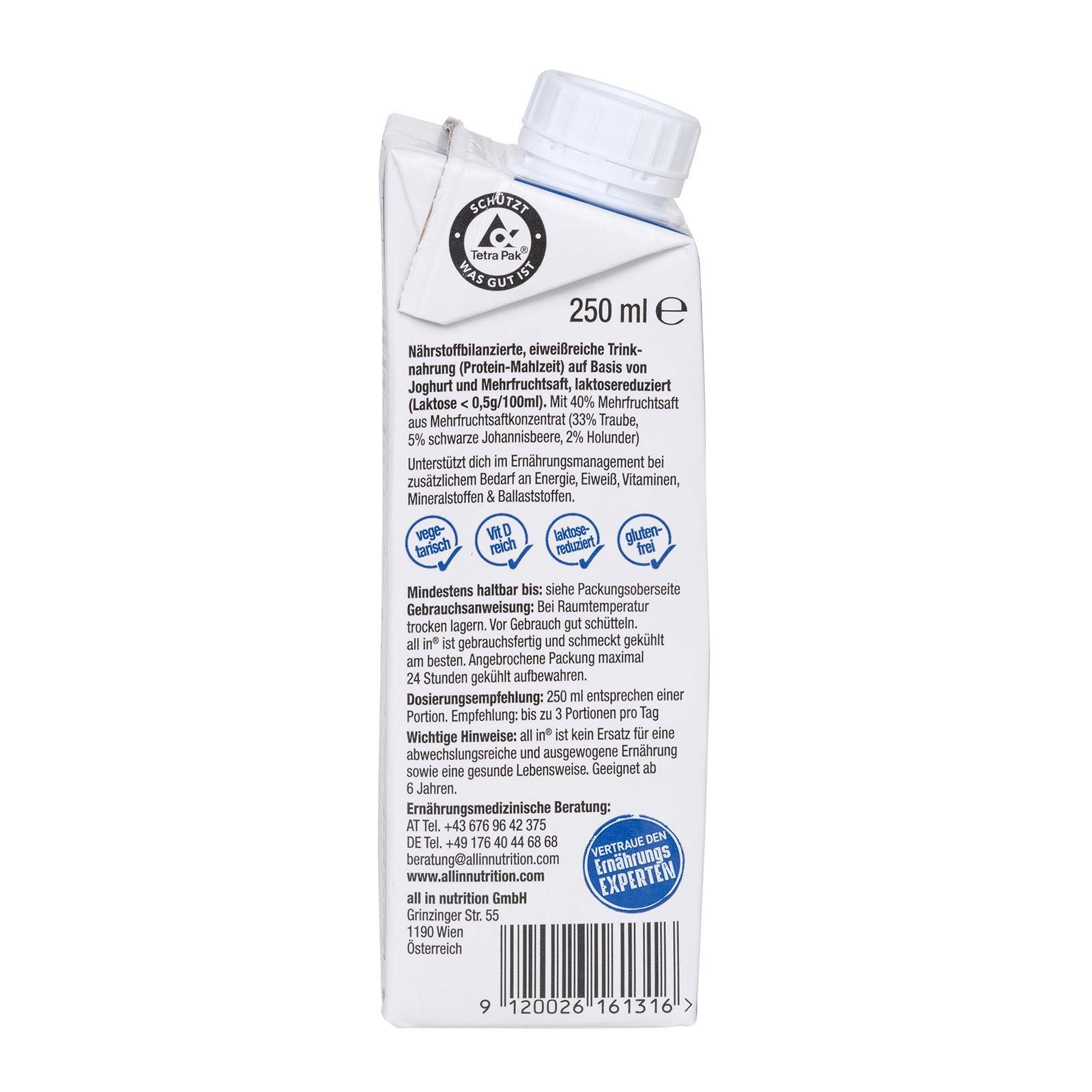 Allin Complete Protein Joghurt Johannisbeere