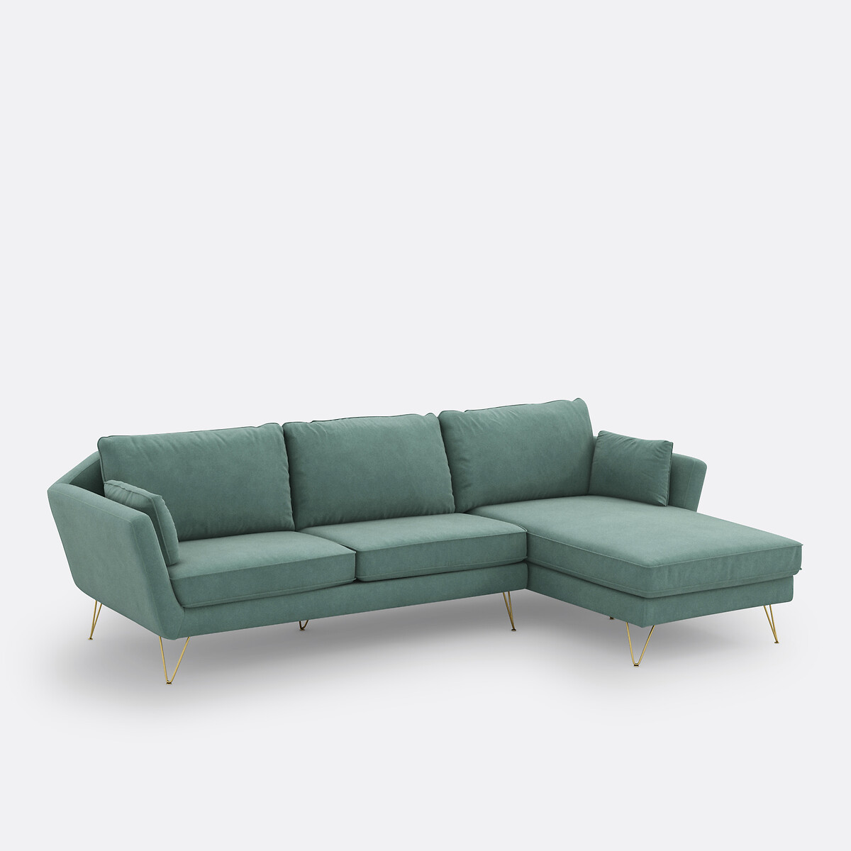 LA REDOUTE INTERIEURS<br>Sofá fixo de canto em veludo, Topim