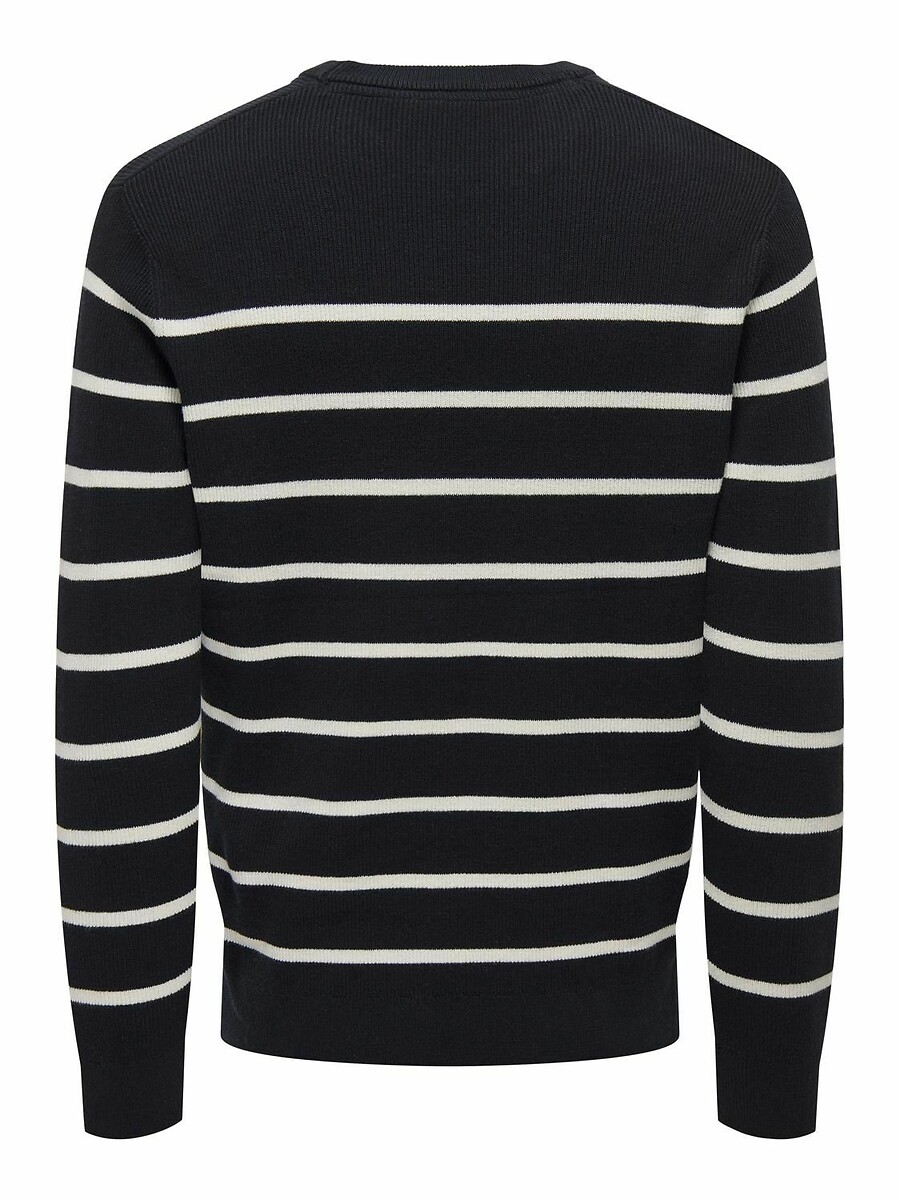 ONLY & SONS<br>Suéter azul-marinho reto