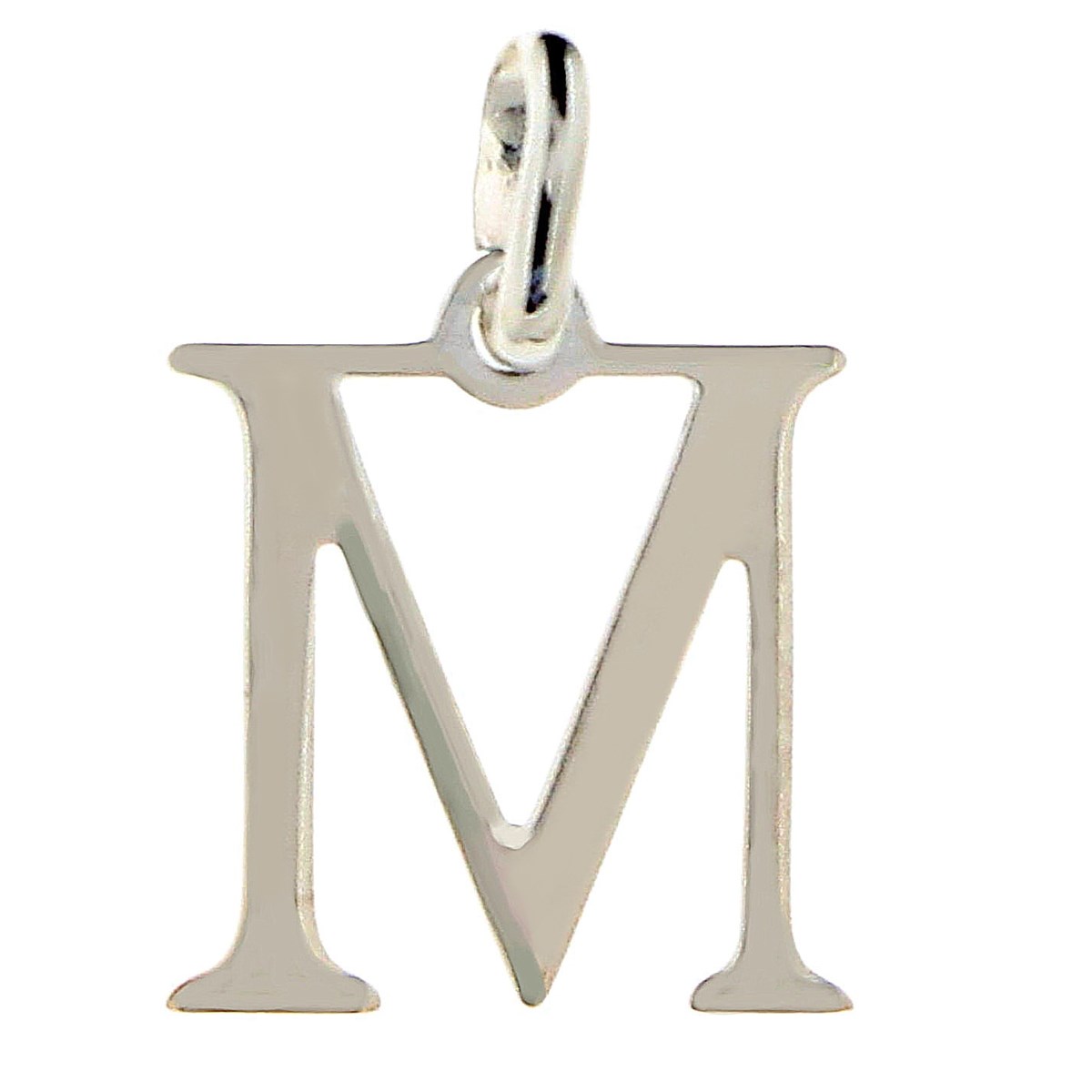 Pendentif Initiale simple lettre M en argent 925°/00