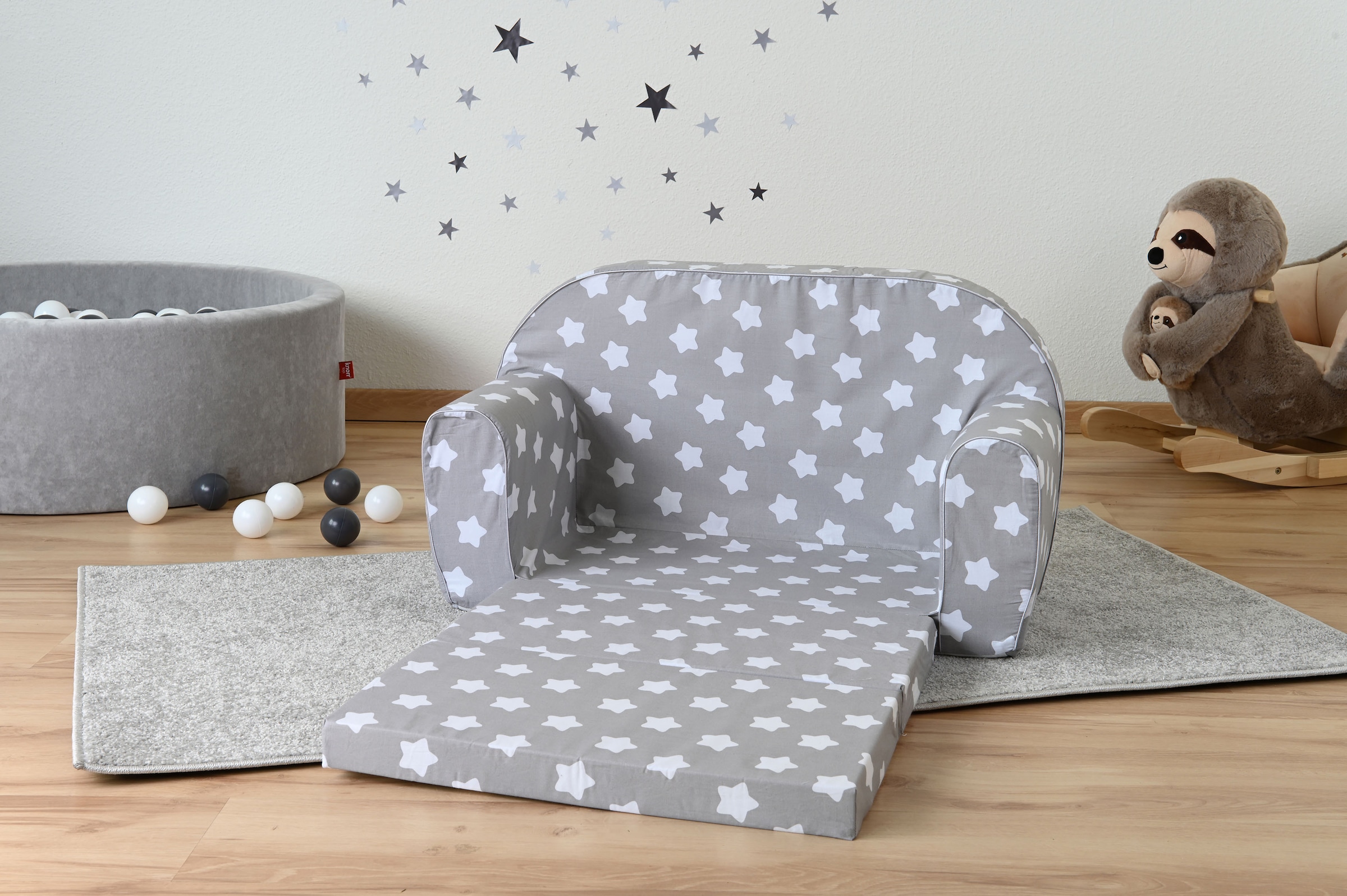 Knorrtoys® Sofa »Grey White Stars« für Kinder; Made in Europe