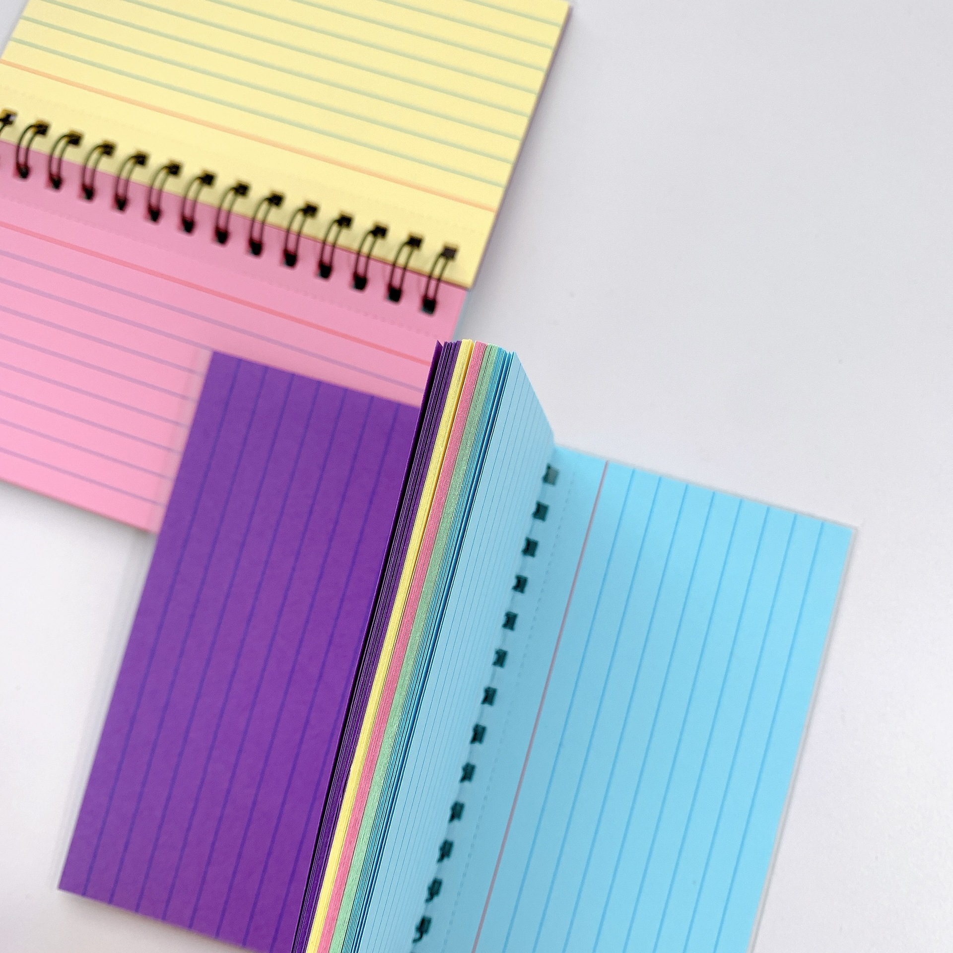 (12.5x7.5cm) Notizblock College Notebook Spiralbindung 110gm2 Liniert - Bunt