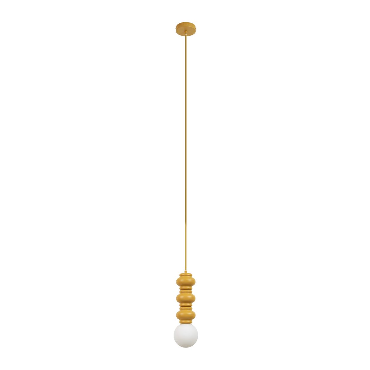 Retro hanglamp okergeel met mat glas - Fedde