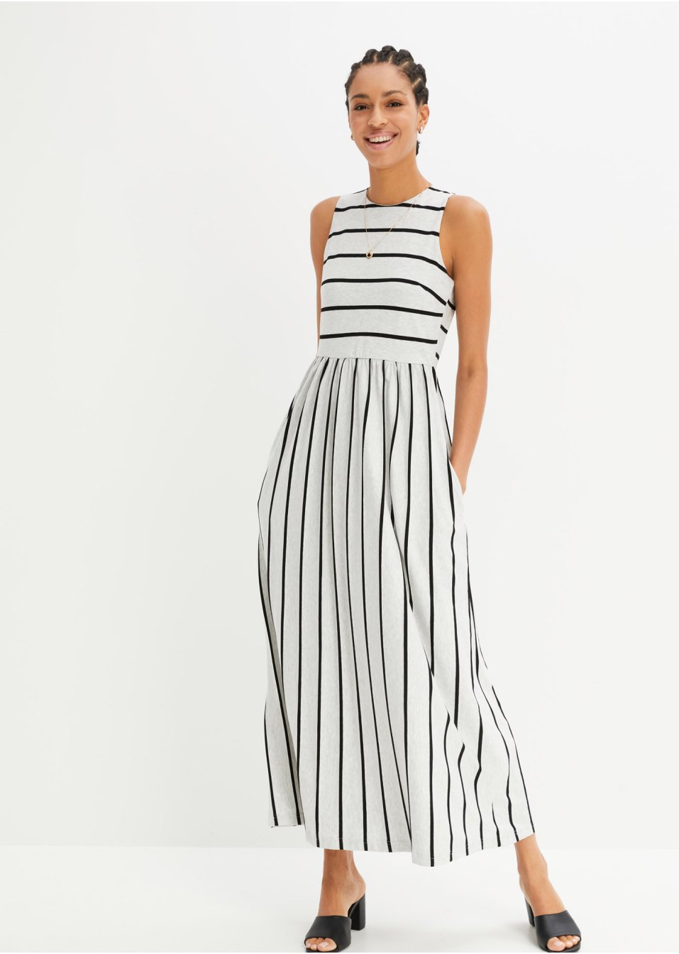 Robe longue, rayée