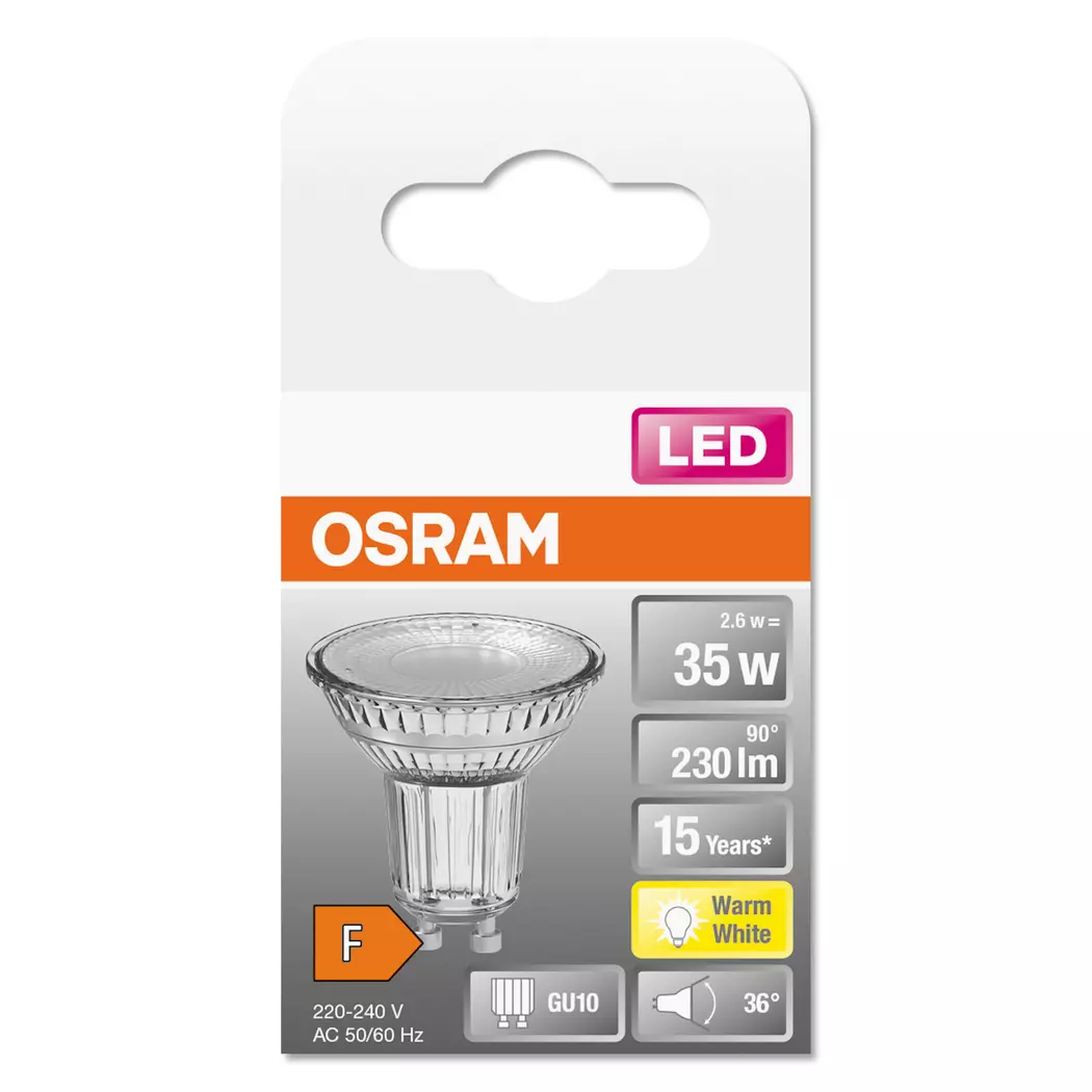 LED-Strahlerform GU10/2,6 Watt/Energie F