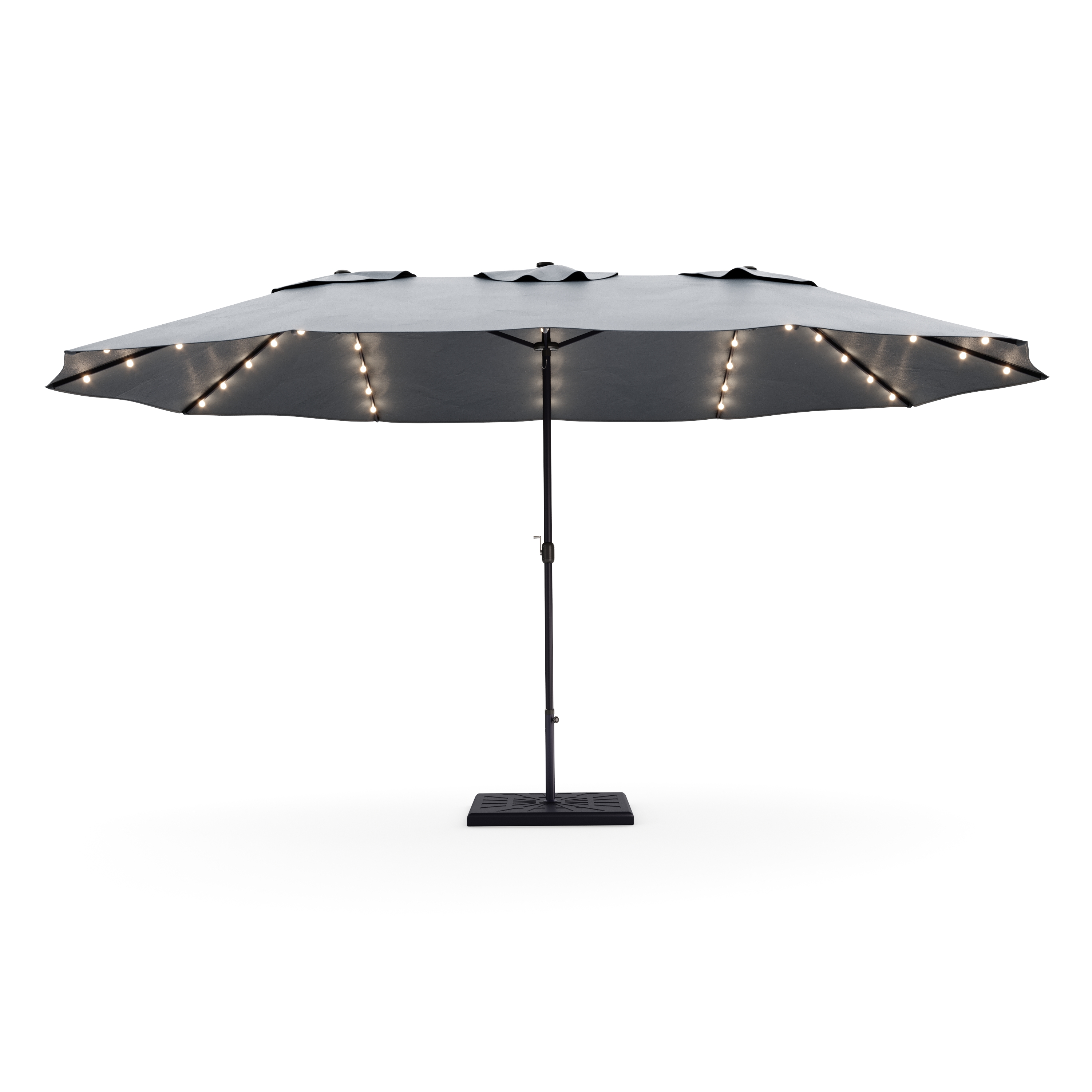 Doppel-Sonnenschirm OZE mit LED 460 x 270 cm anthrazit
