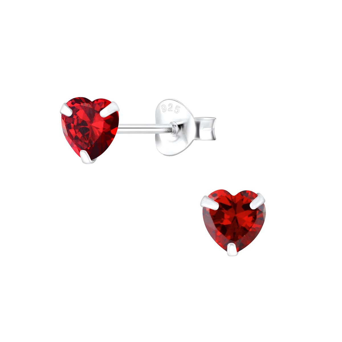 Boucles d'oreilles Coeur en argent 925 avec oxyde de zirconium