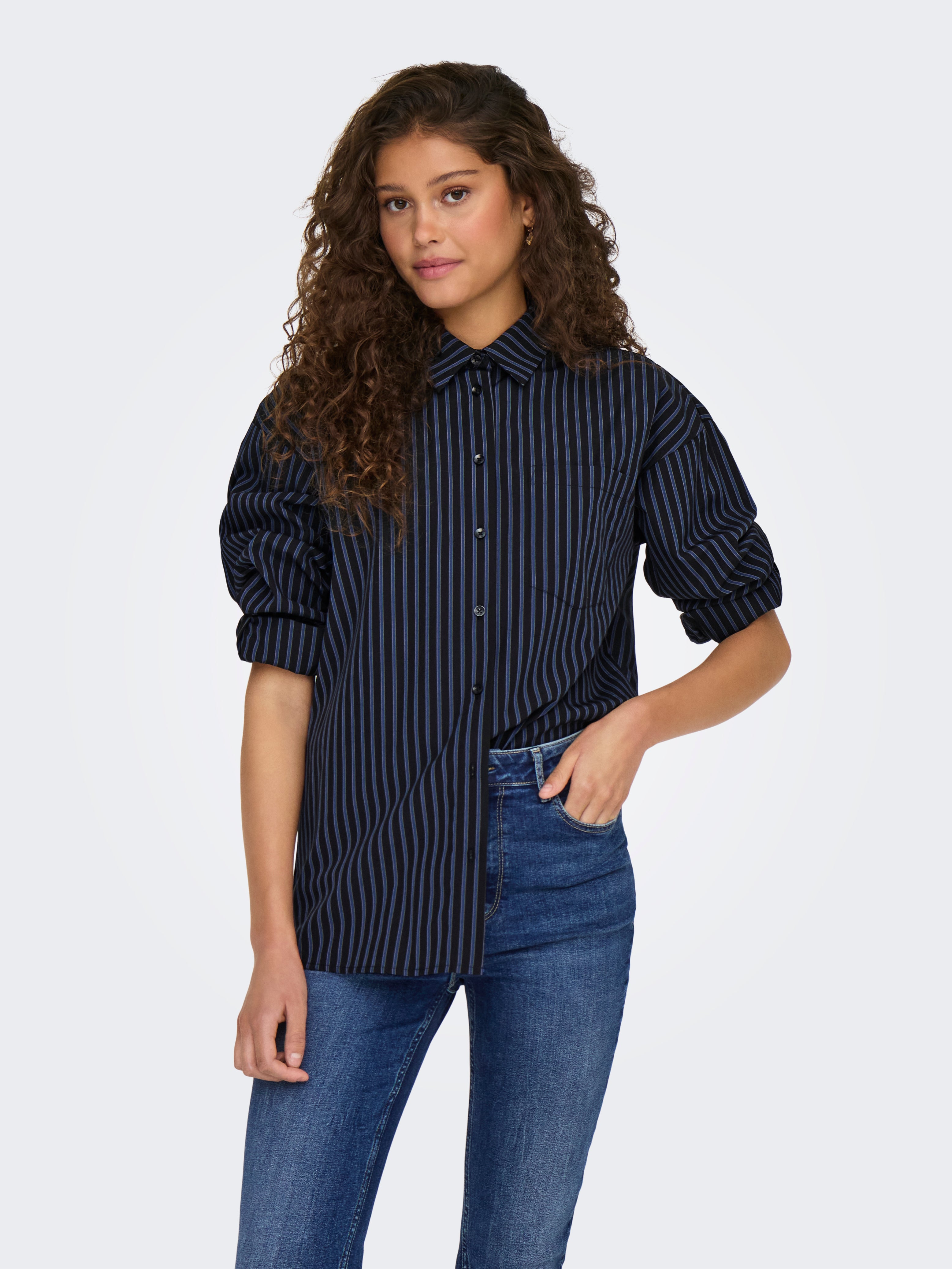 ONLPENA Popelin Hemd Black