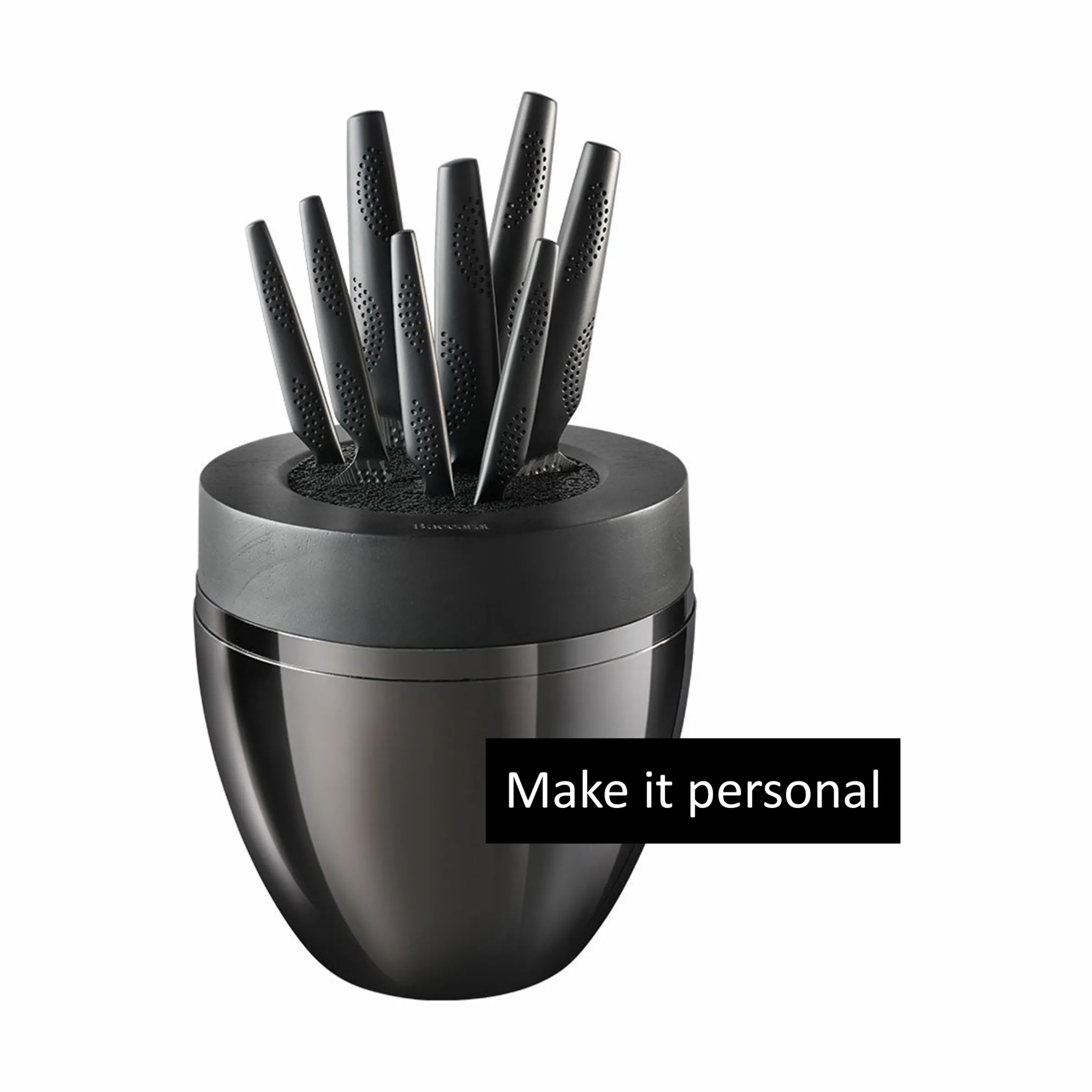THE CUSTOM CHEF™ iD3® BLACK SAMURAI™ THE EGG Knivblok - 9 dele