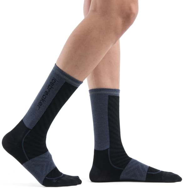 Chaussette running ICEBREAKER W MER RUN+ ULTRALIGHT CREW BLACK/GRAPHITE