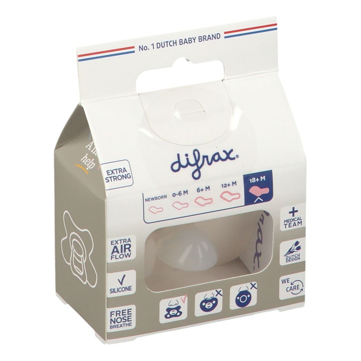 difrax® Dental Schnuller 18+ Monate Honey