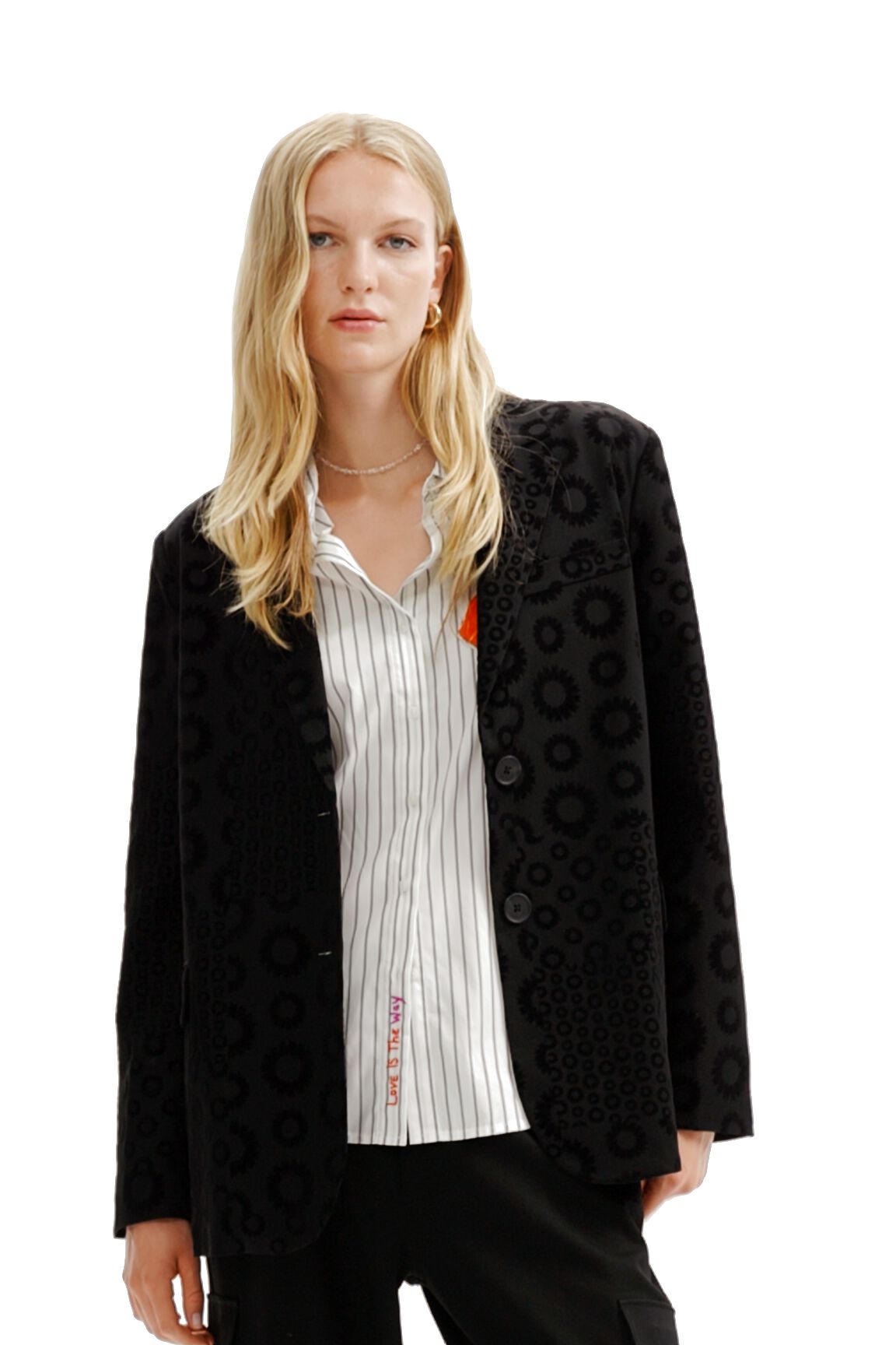 Blazer floqué géométrique