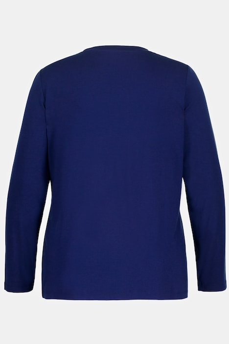 Shirt, Stehkragen, Classic, Langarm, Lyocell