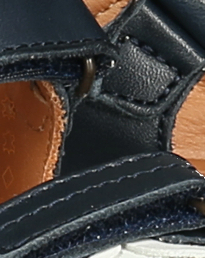 Leder-Sandalen ARTHUR mit Klett in navy
