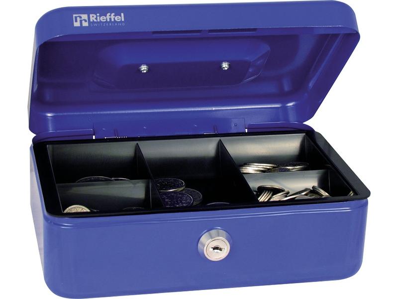 Robert Rieffel Geldkassette VT-GK 2 77 x 207 x 157 mm, Blau Geldkasten mit Schlüssel