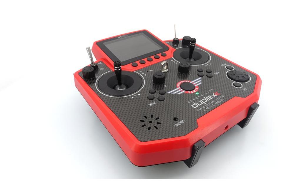 Fernsteuerung Duplex DS-12 Carbon Red 2023 + R9 Empfänger<br>Handlicher Jeti Duplex 2.4 GHz Sender in «Special Edition 2023» Ausführung