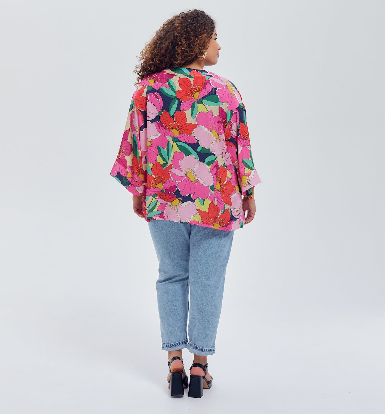 Veste-kimono imprimée - Imprimé multicolore