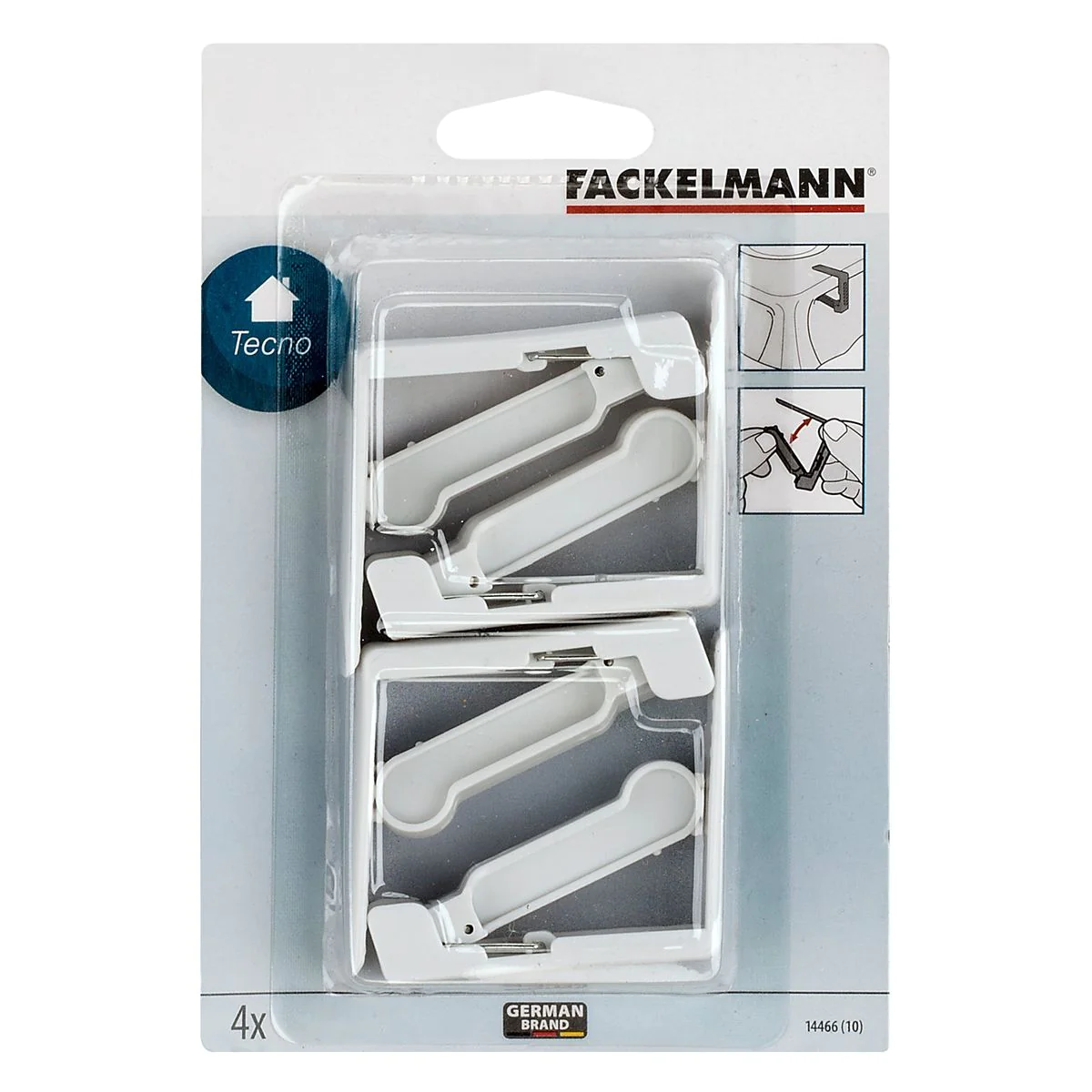 Lot de 4 pinces à nappe avec ressort Fackelmann Tecno Fackelmann
