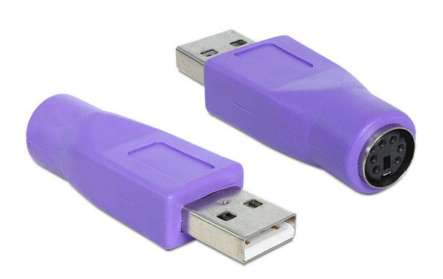 USB 2.0 Adapter USB-A Stecker - PS/2Keyboard-Adapter PS/2 Buchse > USB-A Stecker