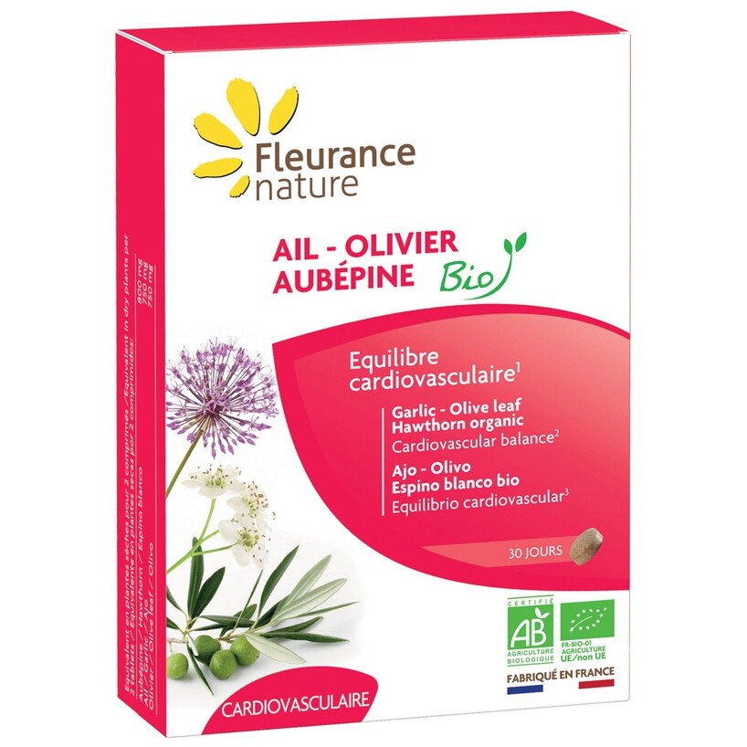 Équilibre cardiovasculaire - Ail, olivier & aubépine bio - 60 jours