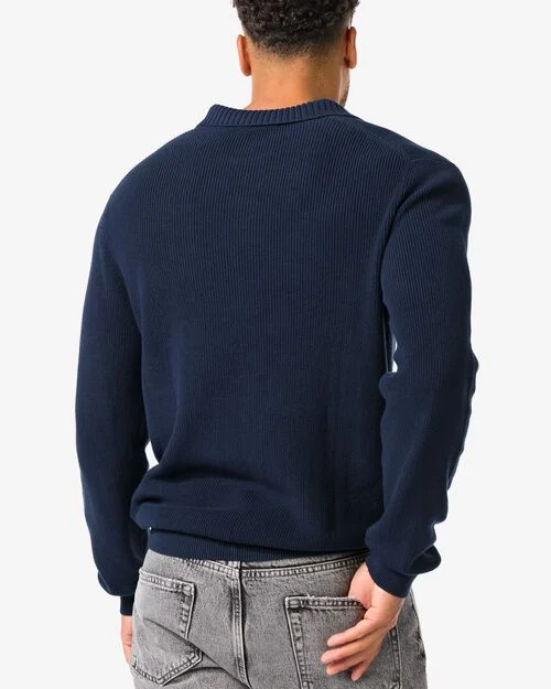 pull col roulé homme bleu foncé