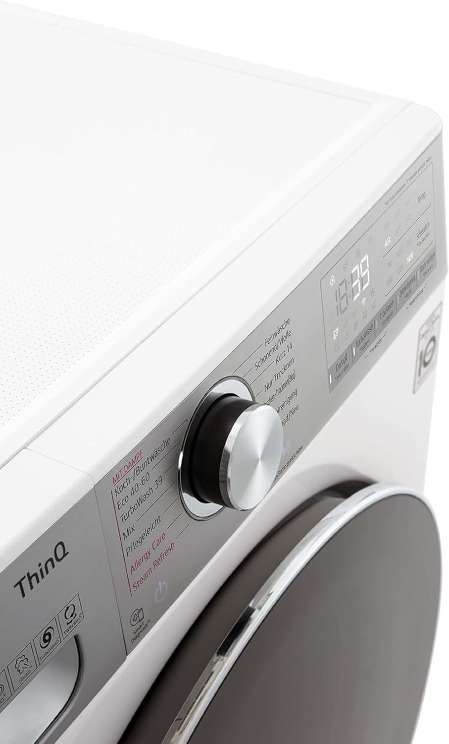 LG Electronics V9WD128H2 Waschtrockner mit AI DD | 12 kg Waschen | 8 kg Trocknen | 1400 U/min | Steam, Weiß