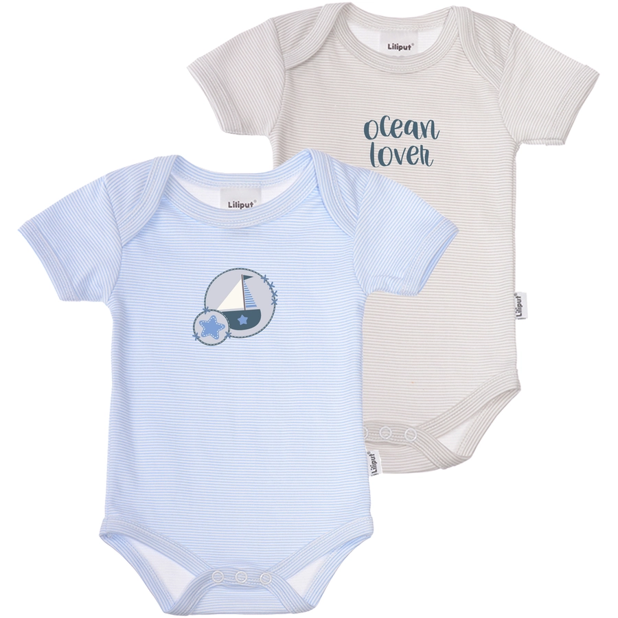 Liliput Baby-Body Ocean Lover blau gestreift grau gestreift