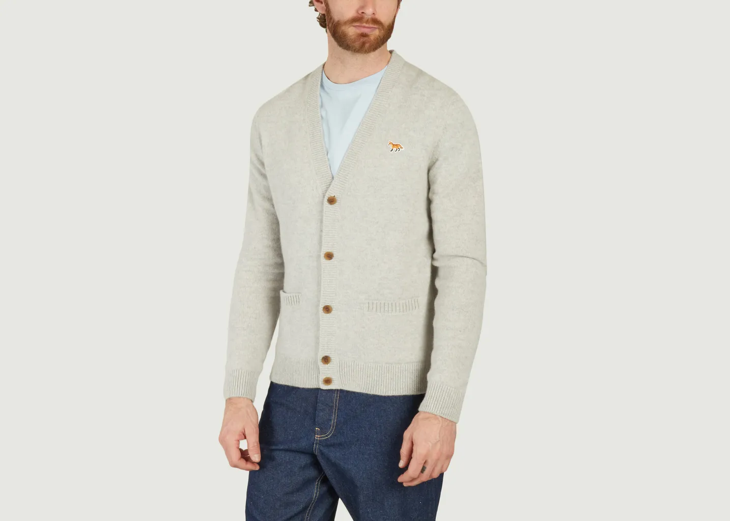 Cardigan Fox Patch Maison Kitsuné
