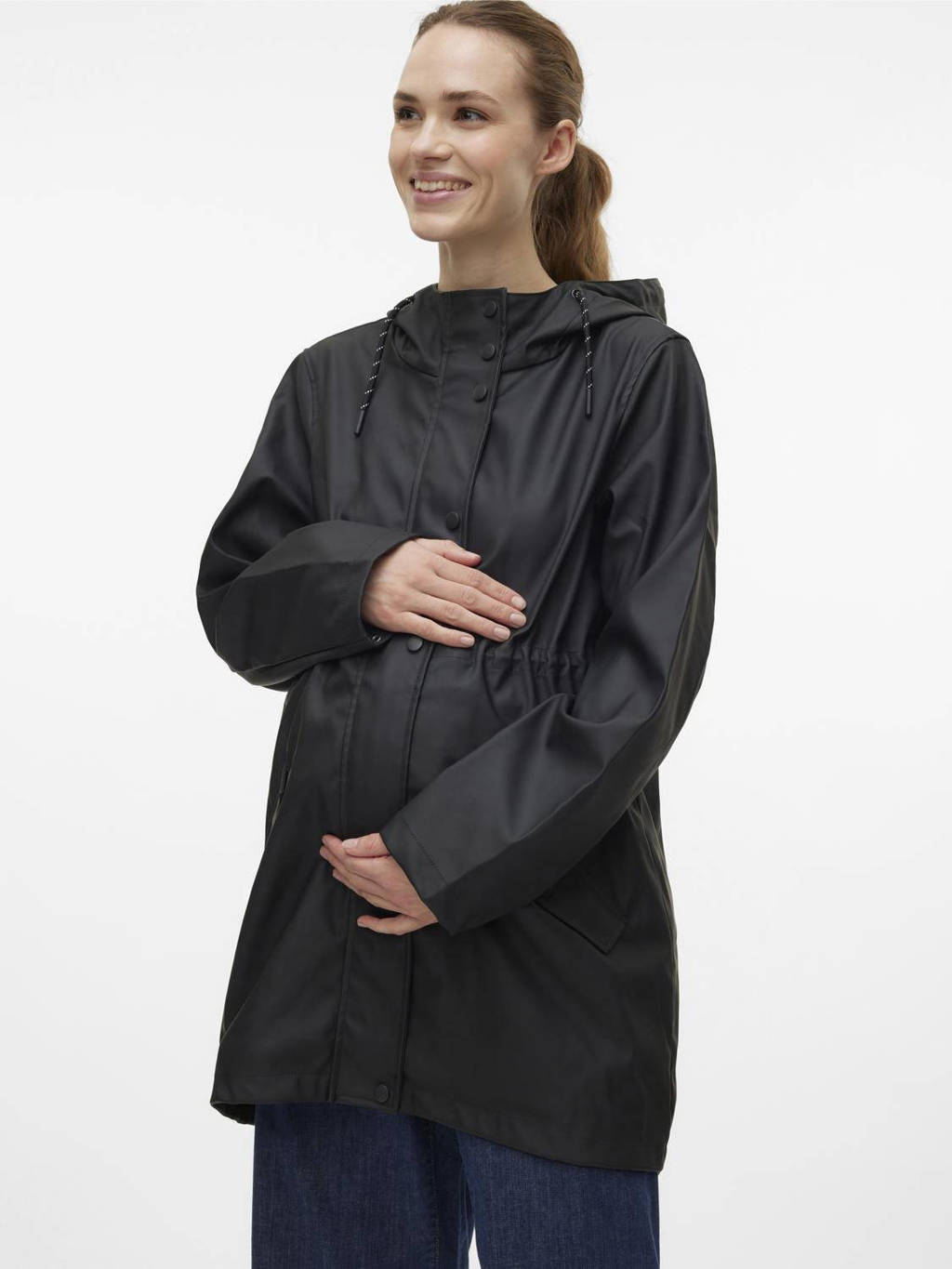 VERO MODA MATERNITY coated zwangerschapsjas VMMMALOU zwart