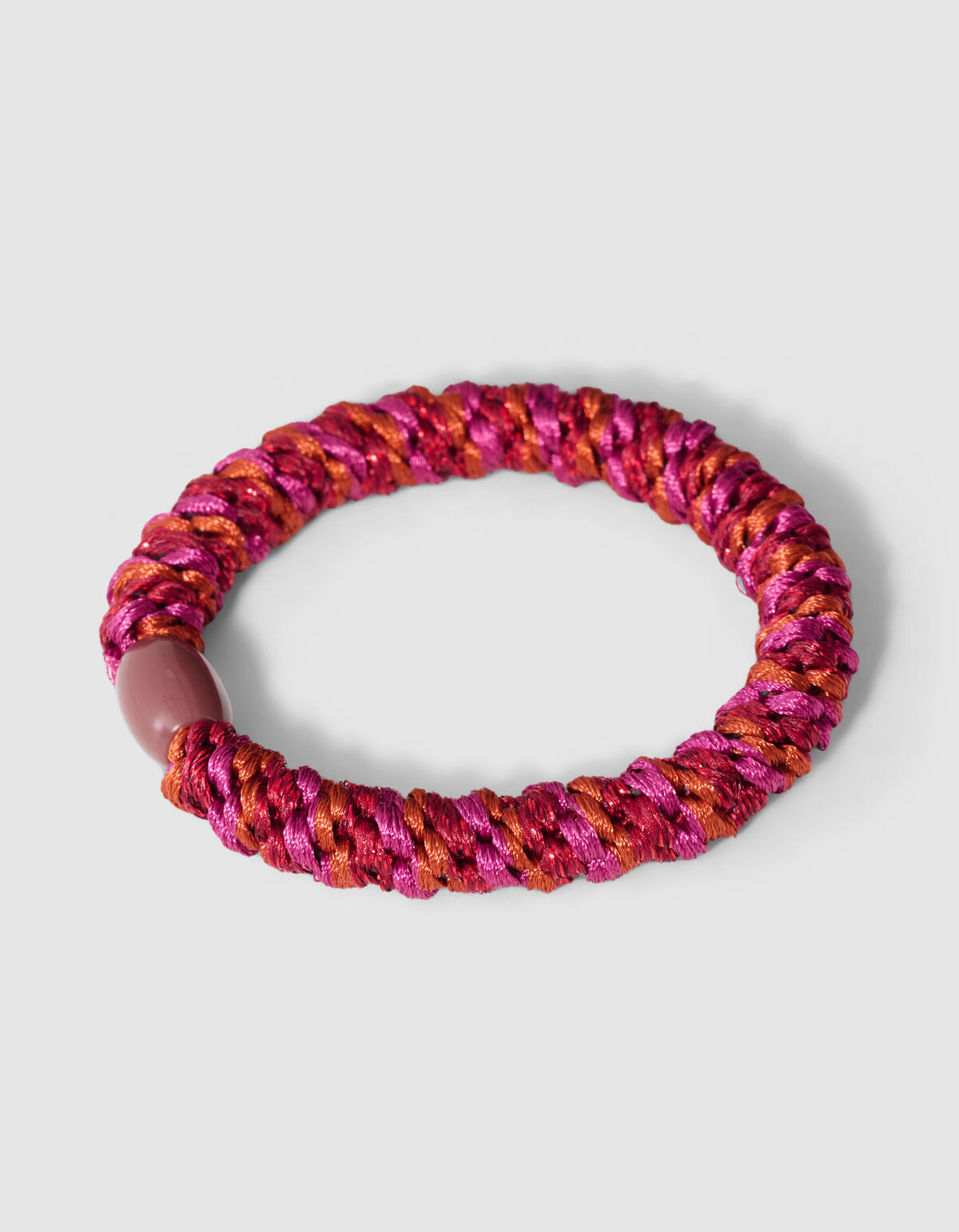 Lurex Haarelastiek Donkeroze/Oranje