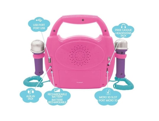 LEXIBOOK - Lecteur MP3 Enceinte bluetooth licorne - effets lumineux, micros et ba...