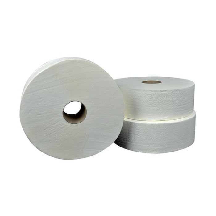 Toiletpapier jumbo maxi 6st Neutraal 2laags wit pak a 6 rol budget (64020)