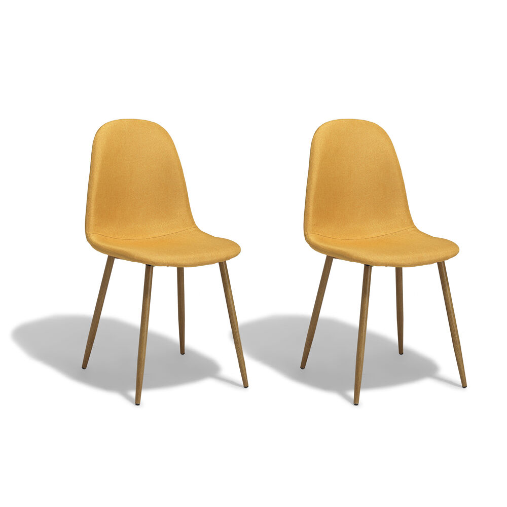 Chaise Gaby jaune moutarde x 2