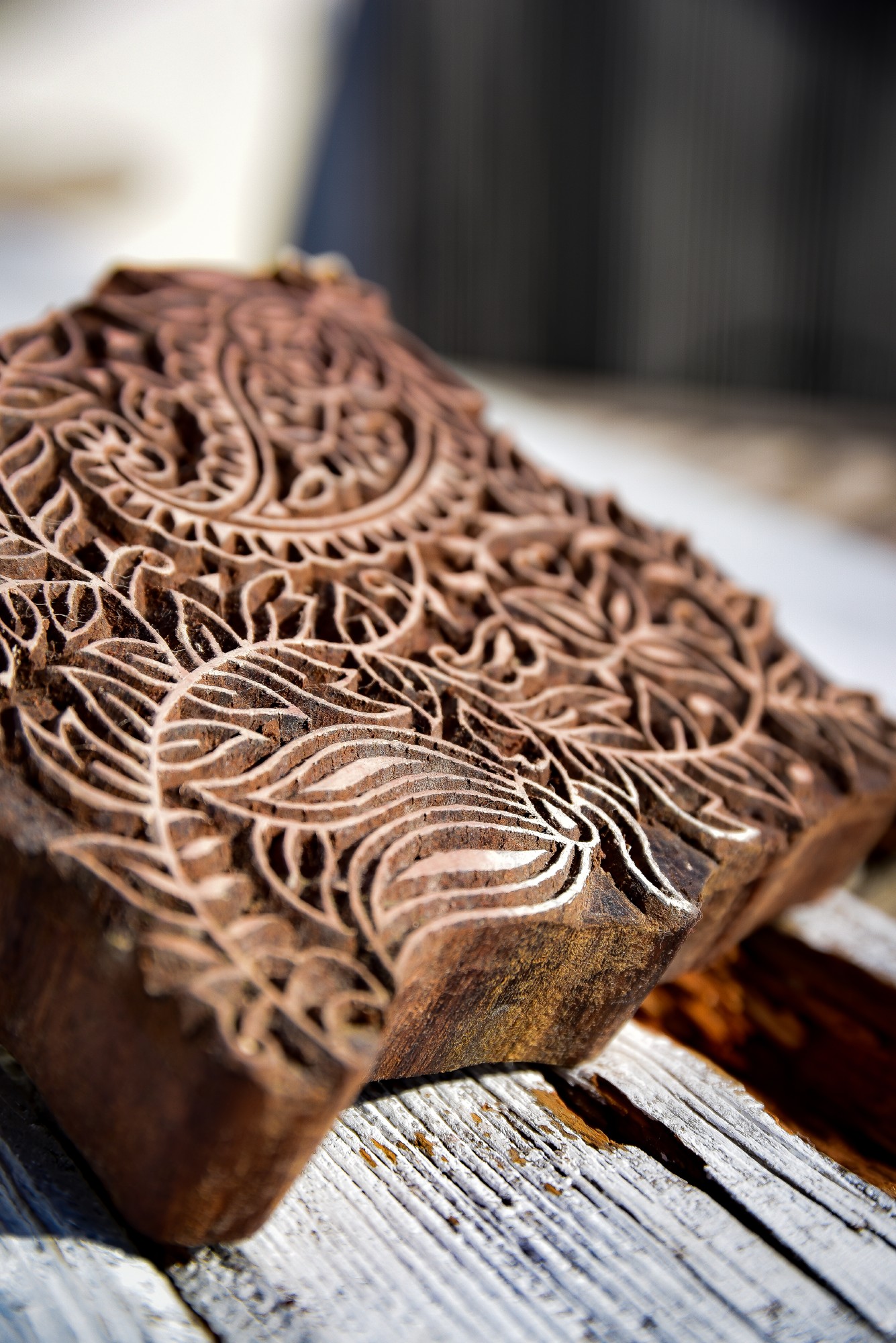Holzstempel 'Paisley', handgeschnitzt, B 12 cm, H 14,5 cm günstig bestellen