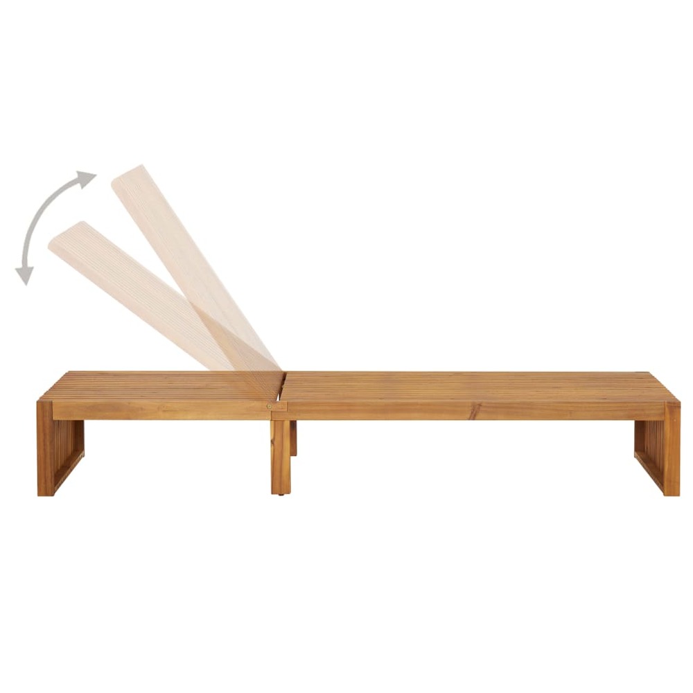 Transat chaise longue bain de soleil lit de jardin terrasse meuble d'extérieur bois d'acacia solide