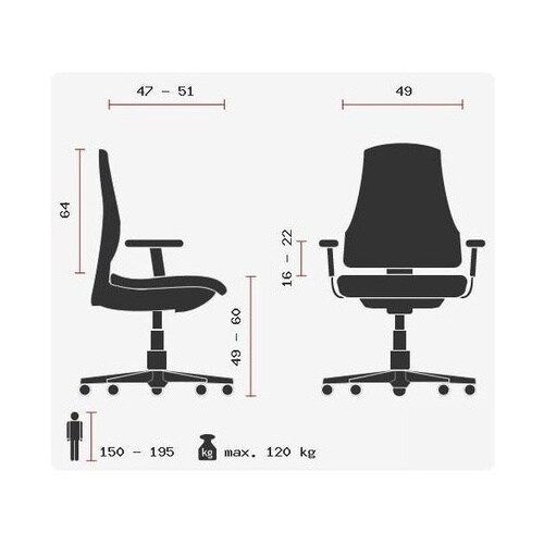 High End Bürostuhl HIGH-TEC Stoff mit Armlehnen (höhenverstellbar) hjh OFFICE