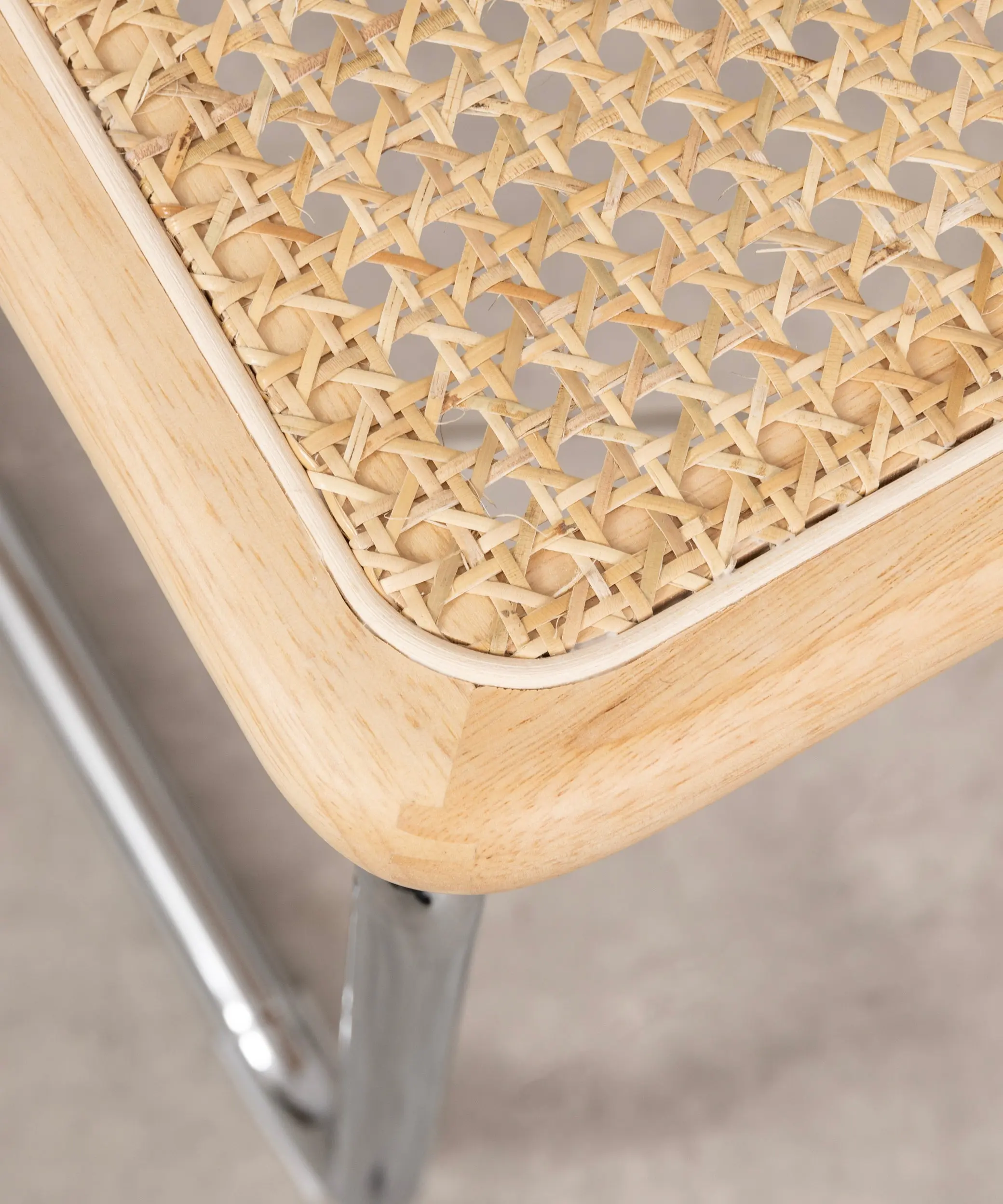 Silla de Comedor de Madera, Ratán y Metal Candy