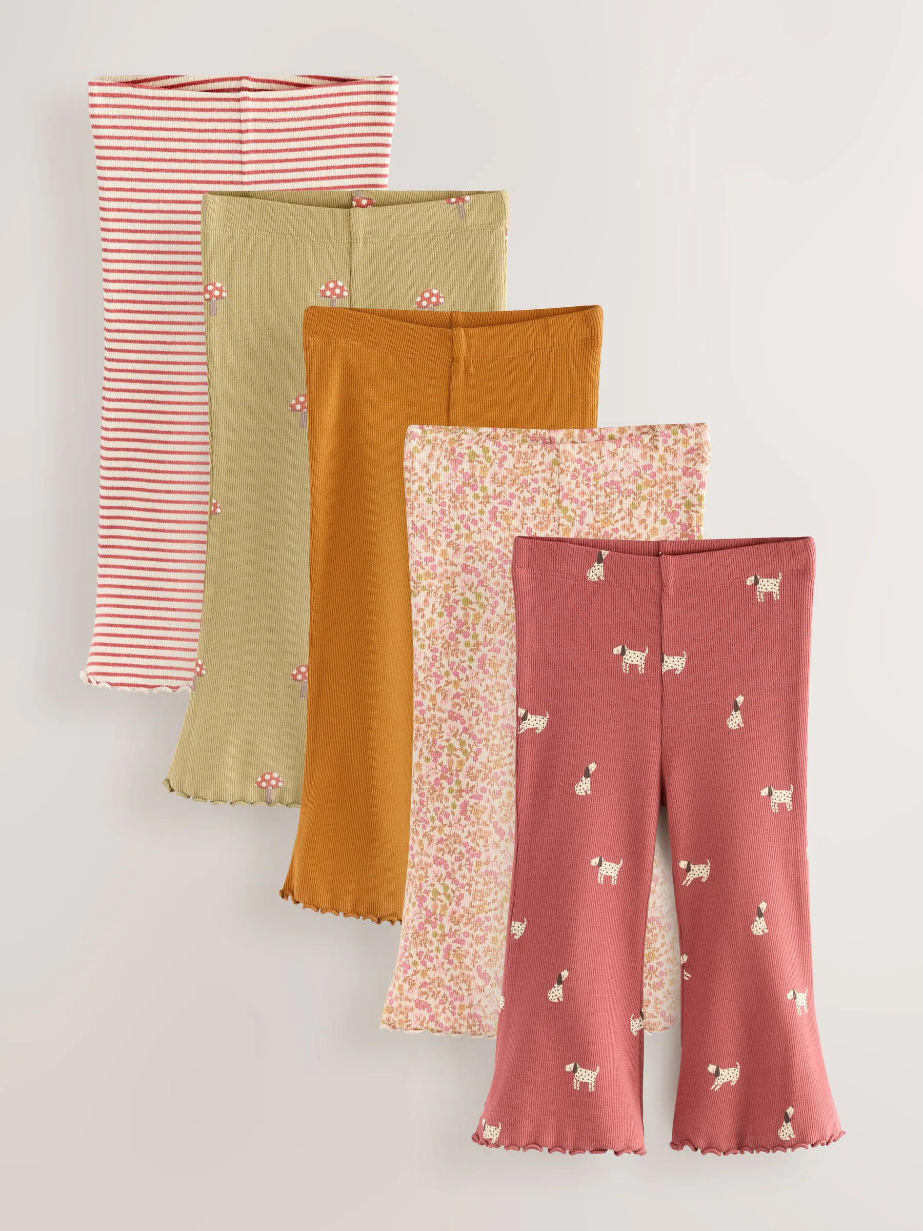 Herfstoranje - Set van 5 flared leggings (3mnd-7jr)