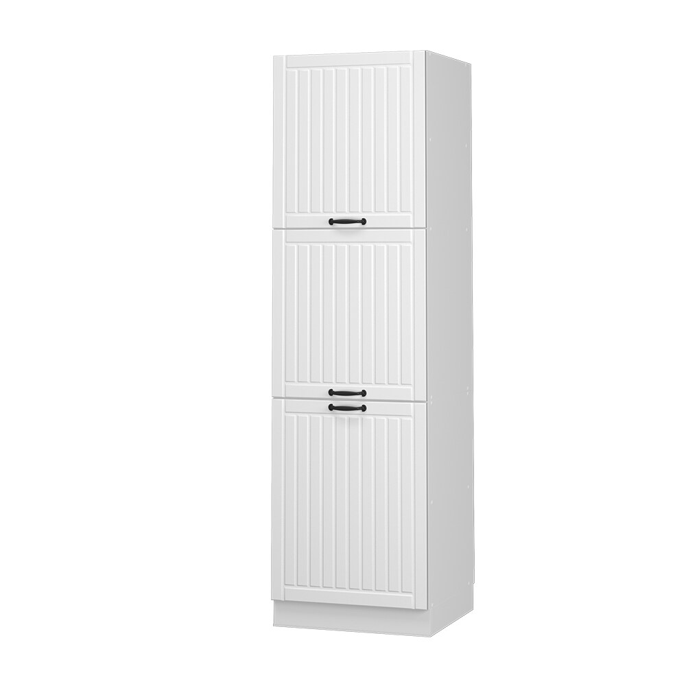 Vicco Herdumbauschrank Küchenschrank Küchenmöbel Fame-Line Landhaus Weiß 60 cm Küche Einbauküche Blende Herdschrank Hochschrank Küchenzeile Drehtür Einlegeboden