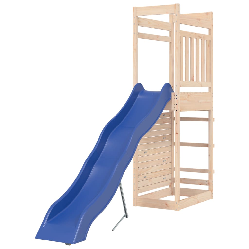 Aire de jeux d'extérieur balançoires toboggan portiques robuste jeux jardin 53 x 267 x 207 cm bois de pin massif