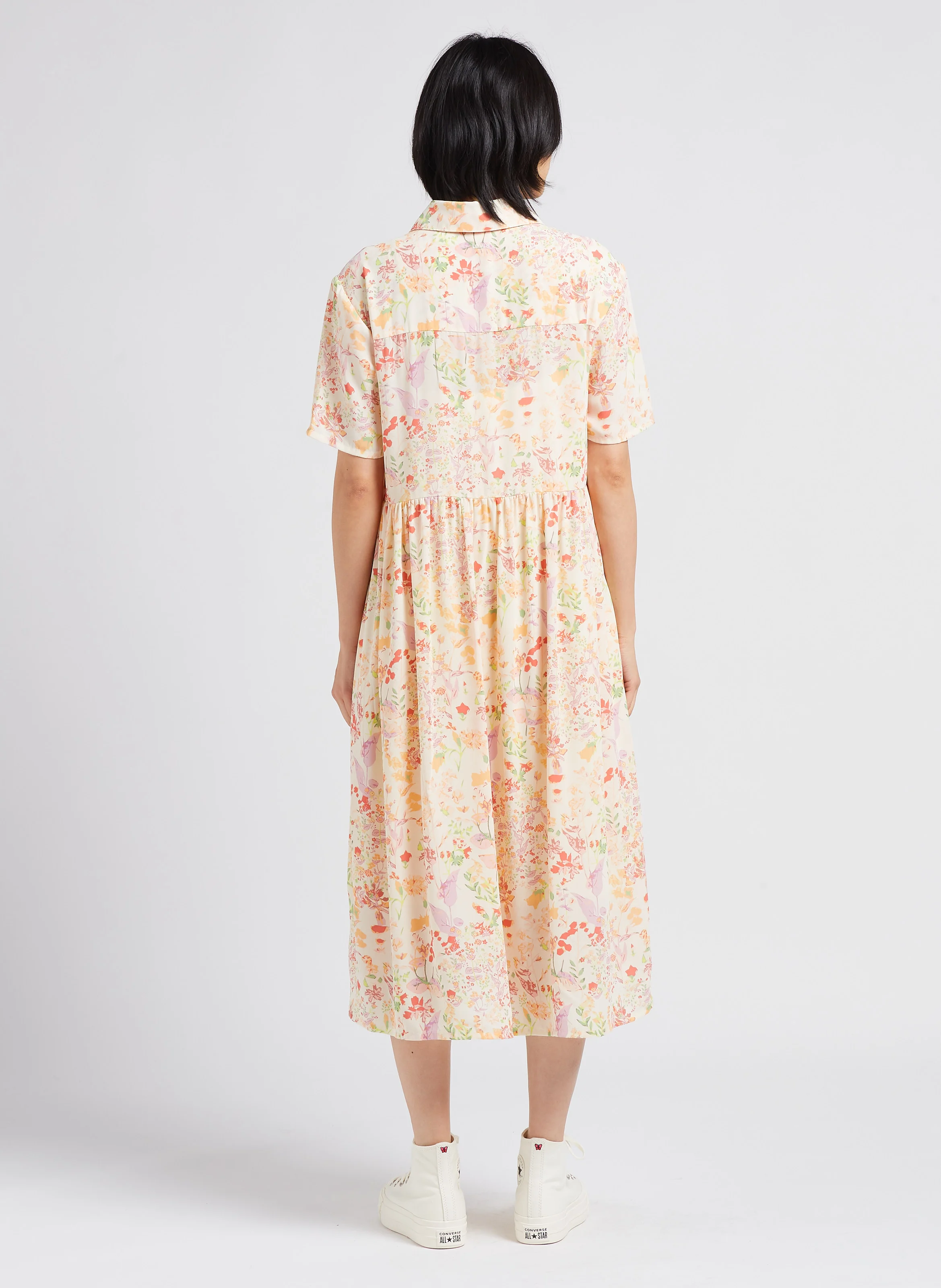 RHIANNON SS DRESS - Robe chemise mi-longue à imprimé floral | Multicolore
