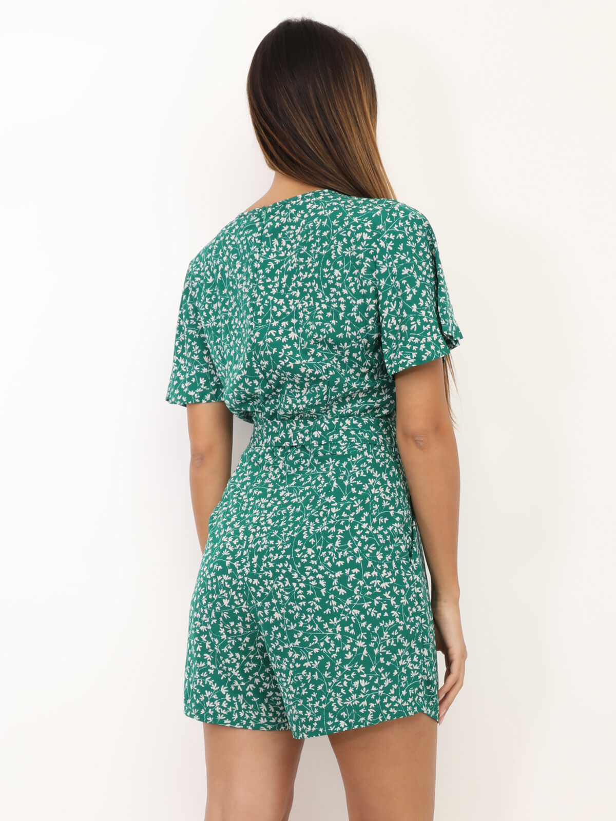 Combi-short à imprimé floral- Vert