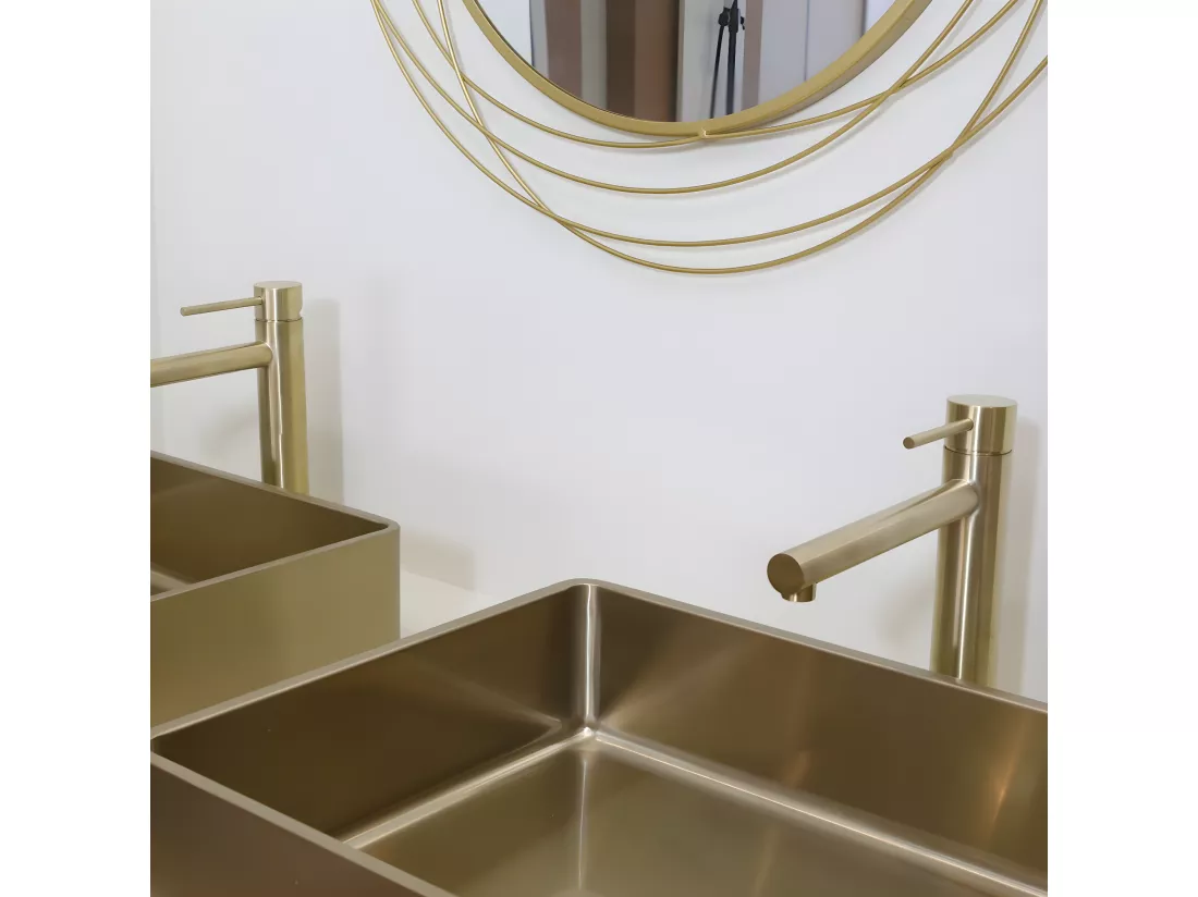 Luisa mitigeur lavabo haut or brossé - Essebagno