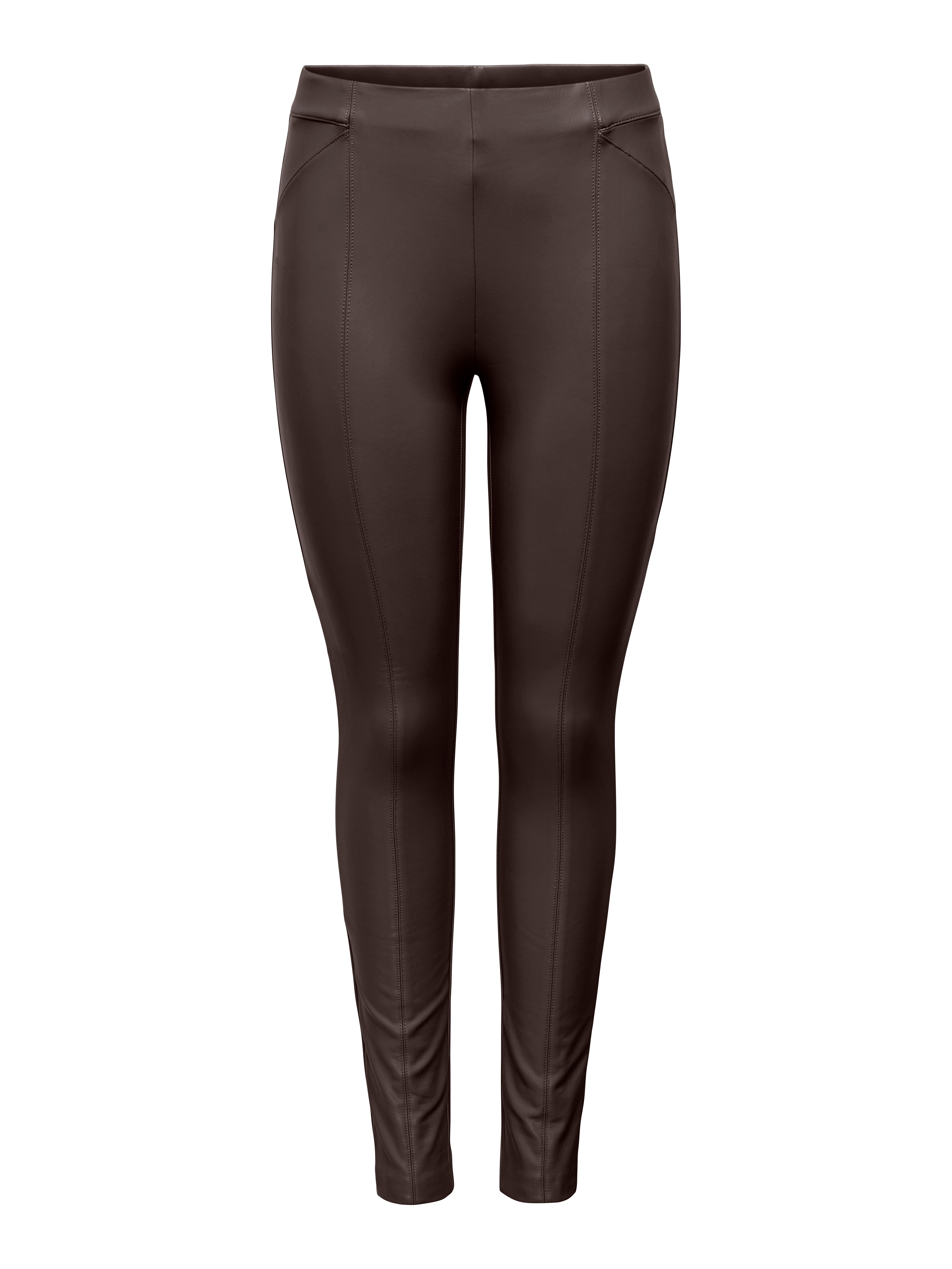ONLJESSIE Slim Fit Hose in Lederoptik Mulch