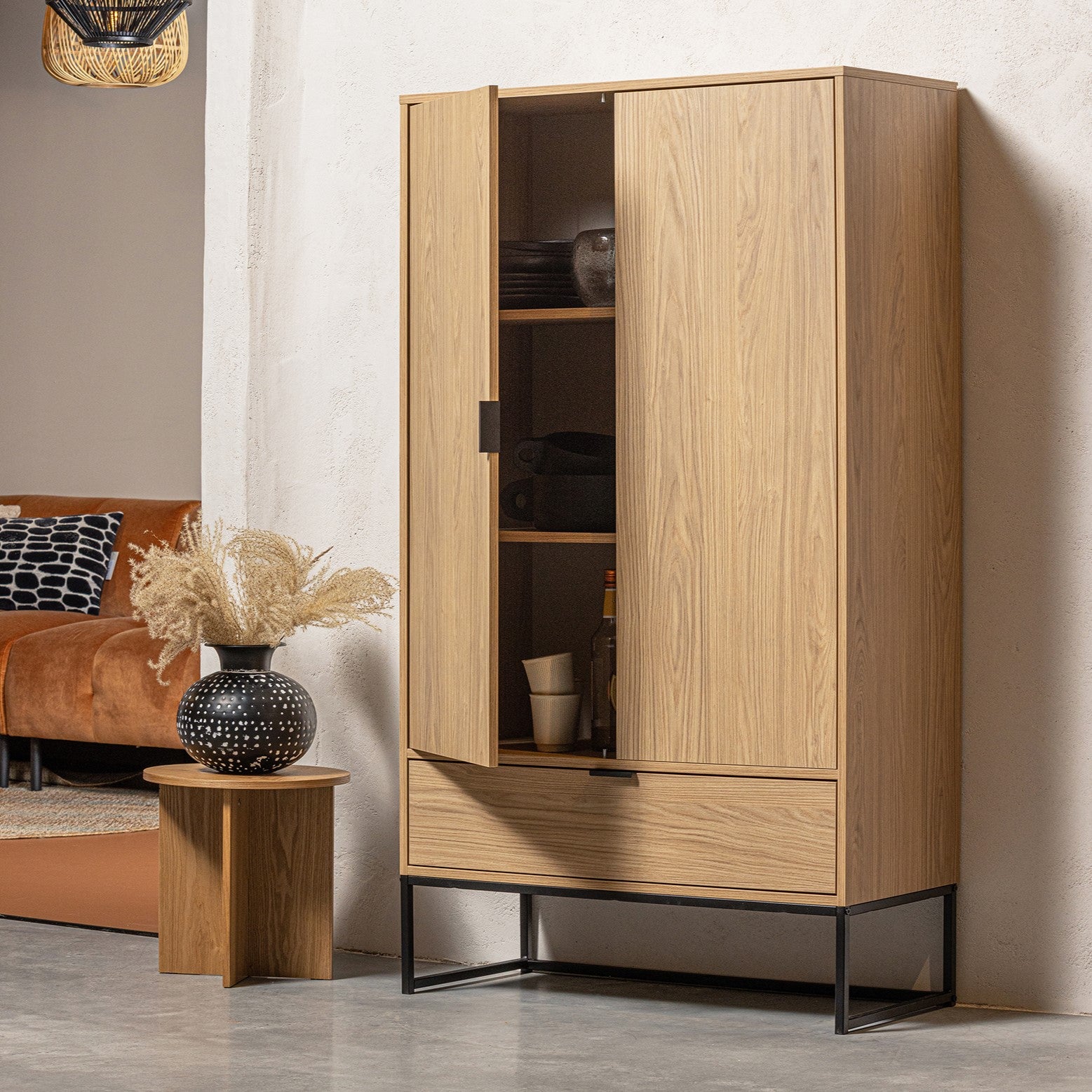 WOOOD Silas Opbergkast B 85 cm - Eiken