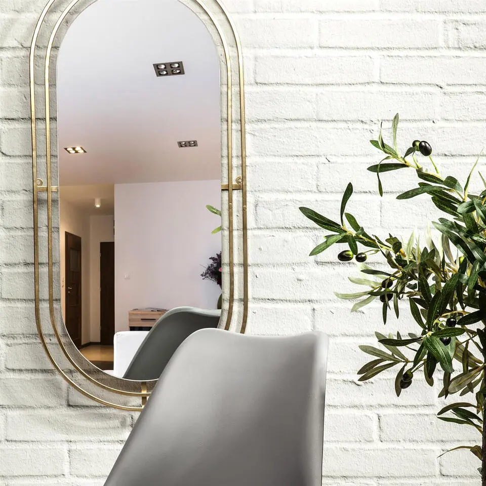 Home Deco Factory Spiegel Marbella - ovaal - goud - L90 x B43 cm