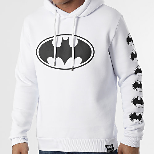 Sweat Capuche BW Front And Sleeve Blanc Noir