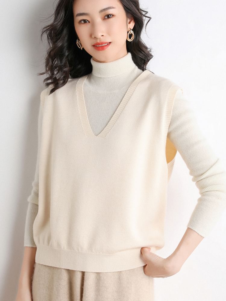 Cloud Nine - V-hals effen trui-vest