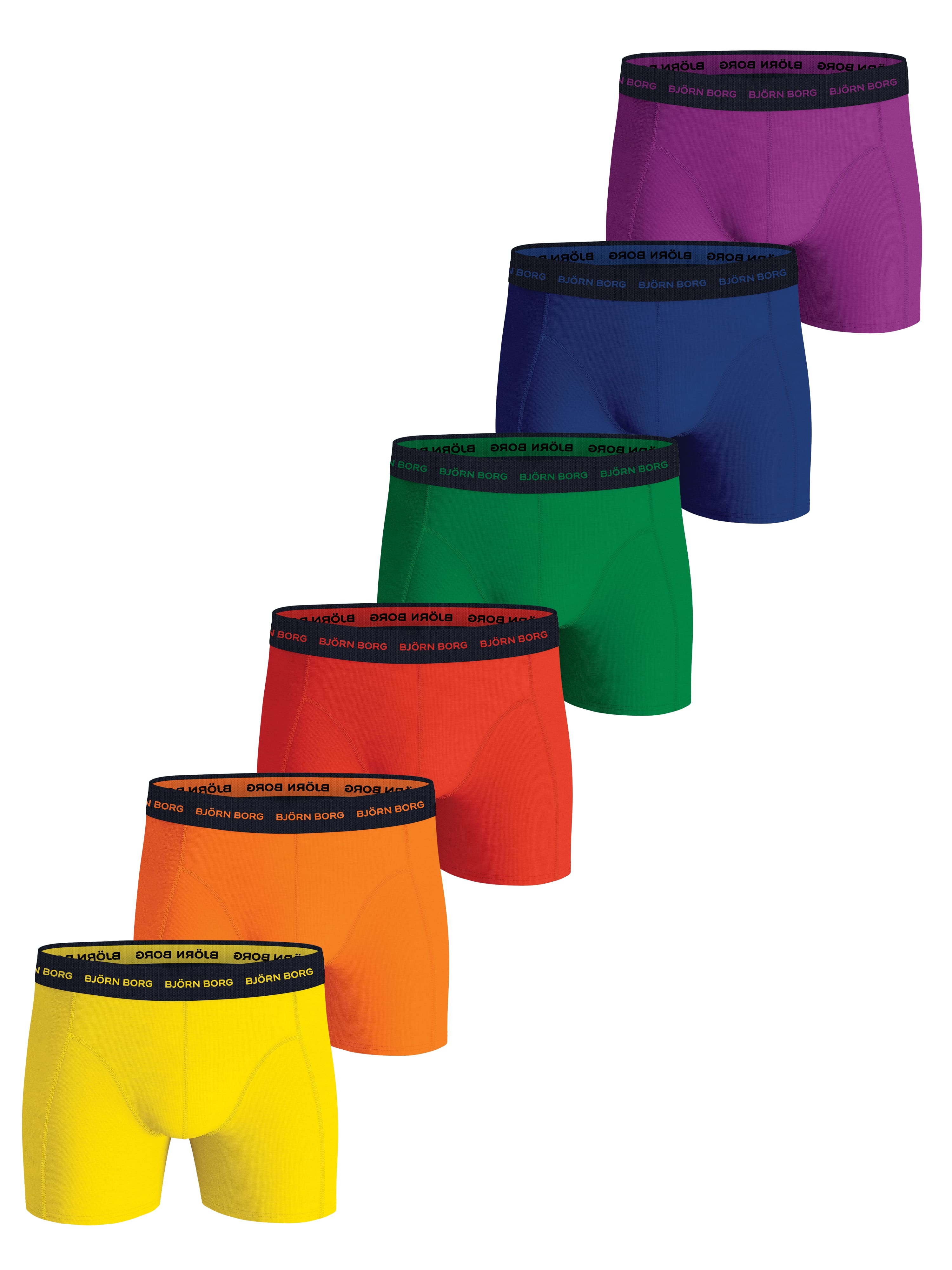 6p Cotton Stretch Boxer Herre MP001 - Multicolour