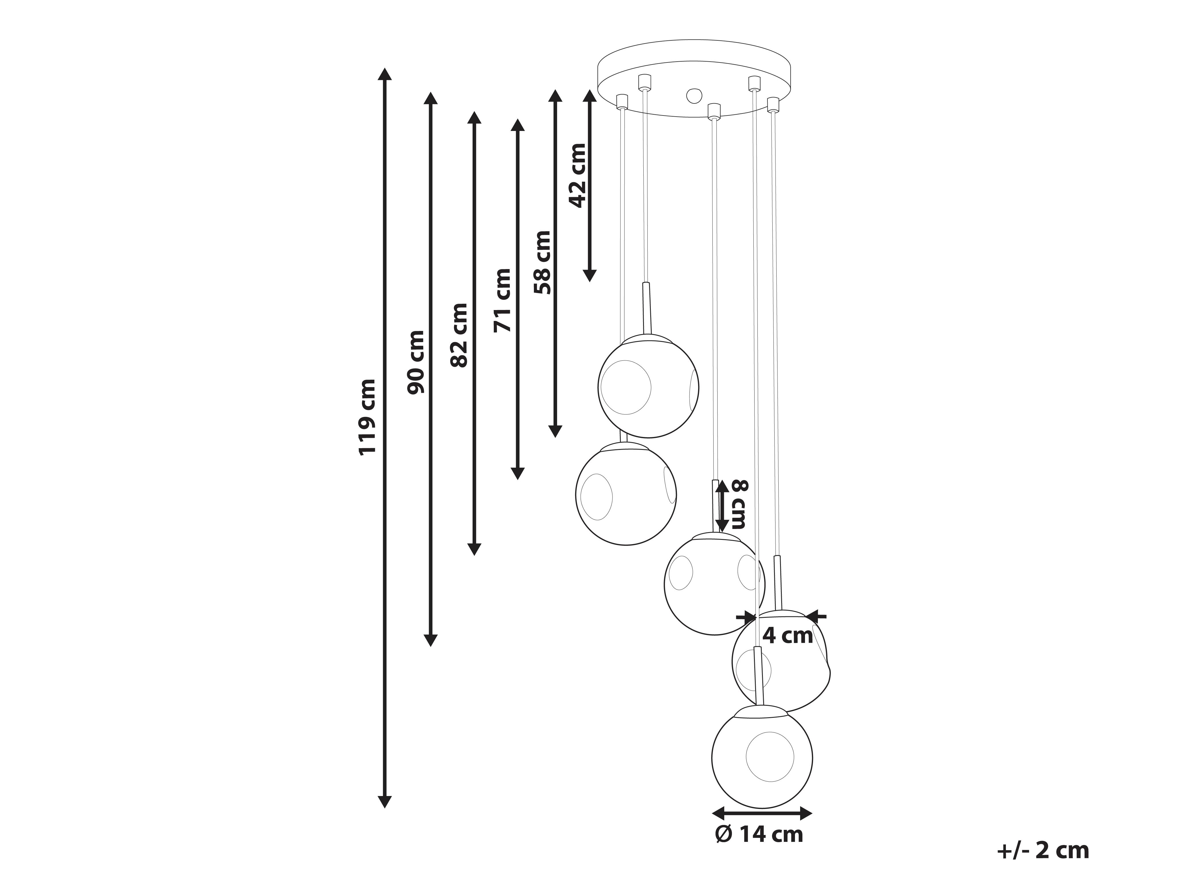Hanglamp RALFES Glas Messing